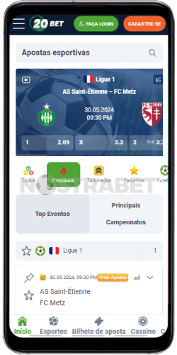 20bet esportes no Android