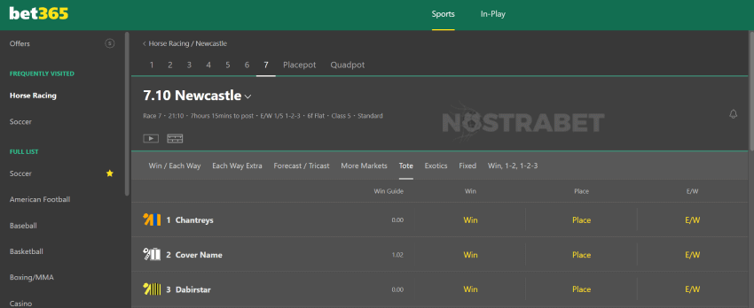 bet365 tote betting